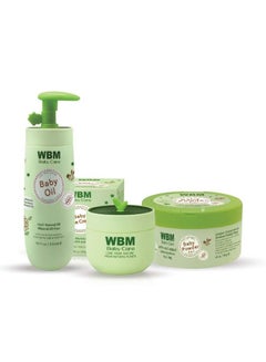 اشتري Baby Care Gift Set With Baby Oilbaby Powder And Face Cream Essentials Skin Care Products Baby & Mommy Gift Set 3 Items في السعودية