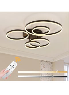 Buy Modern Light fixtures Ceiling Light,5-Heads Round Modern Dimmable Ceiling Light Fixture,114W Flush Mount LED Ceiling light Geometric Acrylic Living Room Light Fixture Ceiling Light in UAE