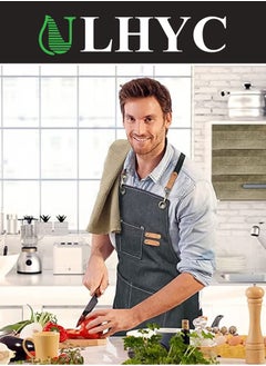 Buy Chef Apron, Thickened Cotton Canvas Apron Home Kitchen for Coffee Milk Tea Shop Kitchen Cooking in Saudi Arabia