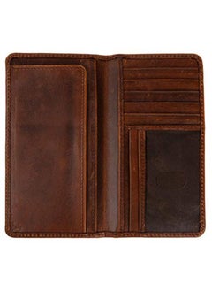 Buy Men's Wallet Long Clutch Multi-functional Folding Card Position Wallet Top Layer Crazy Horse Leather Men's Wallet in Saudi Arabia