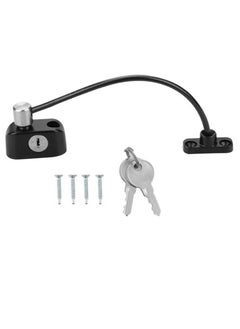 Buy Window Door Stopper Wire Cable Lock with Keys and Screw, Child Kids Security Restrictor Lock (Black) in UAE