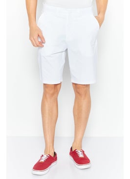 اشتري Men Sportswear Fit Brand Logo Golf Shorts, White في الامارات