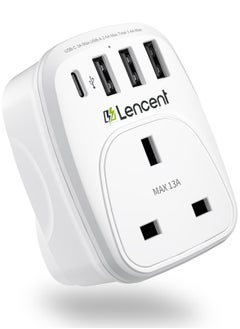 اشتري شاحن قابس USB LENCENT في المملكة المتحدة مع منفذ واحد من النوع C و 3 منافذ USB ، ووصلة مقبس بطريق واحد ، وموسع قابس منفذ USB 5 في 1 للأجهزة المنزلية ، وأجهزة iPhone ، وأجهزة الكمبيوتر اللوحي للهواتف ا في الامارات