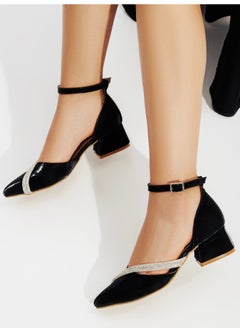 Buy Hills Closed Toe Satin Sandal With A Strap Design On The Side - Black in Egypt