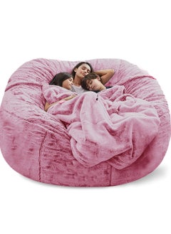 اشتري Bean Bag Chairs, Giant Bean Bag Chair for Adults, 6ft Big Bean Bag Cover Comfy Bean Bag Bed (No Filler, Cover only) Fluffy Lazy Sofa (Snow Red, 6ft(150*75cm)) في الامارات