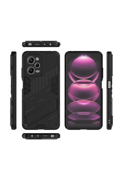 اشتري Punk Armor 2 in 1 PC Tpu Shockproof Phone Case with Invisible Holder For Xiaomi Redmi note 12 pro 5G/poco x5 pro 5g(black) في مصر