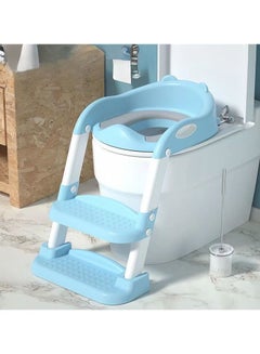 Buy Potty Training Seat with Step Stool Ladder,Potty Training Toilet for Kids Boys Girls(Blue) in UAE