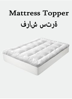 Buy Comfort Extra Thick Mattress Topper with Piping and Highly Elastic Bands 1100 GSM Soft and Firm Microfiber Cooling Mattress Pad Cover for Back Pain Size 180x200cm in Saudi Arabia