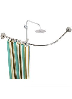 Buy Shower Curtain Set Free Punching Retractable Thickening Shower Curtain Rod in Saudi Arabia