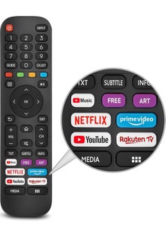 اشتري Universal Replacement for VIDAA-TV-Remote, New Upgraded Infrared Remote Control EN2G30H/EN2A30,with Netflix, Prime Video, YouTube, Rakuten TV Buttons في الامارات