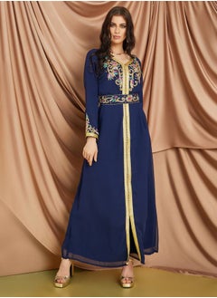 اشتري Handwork Neckline Kaftan with Tie Belt في السعودية