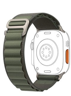 Buy alpine loop for apple watch Compatible with Apple Watch Band 49mm 45mm 44mm 42mm, Sports Nylon Solo Loop Rugged Strap with Titanium G‑Hook for iWatch Utral/SE Series 8 7 6 5 4 3 2 1 Green in Egypt