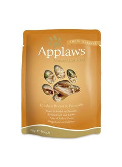 اشتري Applaws Chicken with Pumpkin Wet Cat Food 70G pack of 12 في الامارات