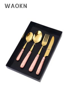 اشتري New Gold Stainless Steel Tableware Set في السعودية