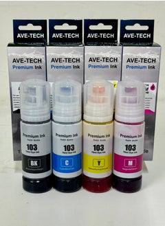 Buy Premium Ink 103 Bottle Pack Of 4 Set - Black/ Cyan/ Yellow/ Magenta in Saudi Arabia