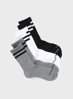 Buy 3 Pack Striped Crew Socks in Saudi Arabia
