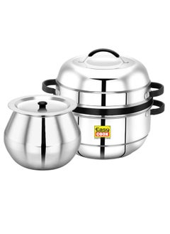 Buy Stainless Steel Steam Pot | Choodarapetty | 1 Kg, Thermal Rice Cooker With Rubber Gasket Silver | China Pot | Made in India in UAE