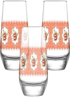 اشتري LAV LAL Glass Decala Print 2610/345 cc / 3 Pcs/Elegant design, Trusted Brand, Attractive shape of Sparkling Drink, Soft Drink, Smoothies, Juices, Cocktails/High Quality Materials في مصر