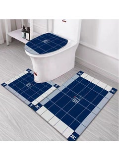 Buy 3 PCS Set Of Non Slip Bathroom Rug Made With Soft Material  Which Fit Around Most Toilets With Beautiful Design. in UAE