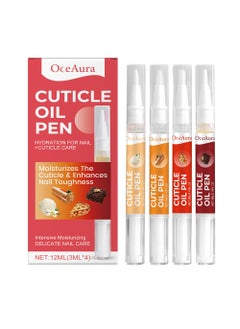 Buy Cuticle Oil Pen for Nails - 4 Cuticle Oil Pens  - Nail Strengthener and Growth Nail Oil Pen with Sweet Almond Oil, Jojoba Oil for Nails, Vitamin E Oil for Nails Care - Nail Growth Oil Pen(4 Pieces) in UAE