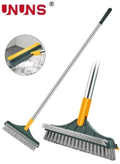 Buy Floor Scrub Brush,3 in 1 Magic Broom Brush Floor Brush Scrubber With Long Handle,Premium 180 Degree Rotating Removable Crevice Cleaning Brush With Squeegee And Hair Removal Clip in UAE