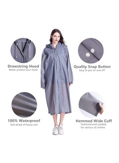 اشتري Raincoat Rain Ponchos for Adults Women Men - 1 Pack Reusable EVA Clear Portable Rain Coats Lightweight Jackets with Hood, Rain Ponchos Adults Packable Poncho Adult Clear Hood في الامارات