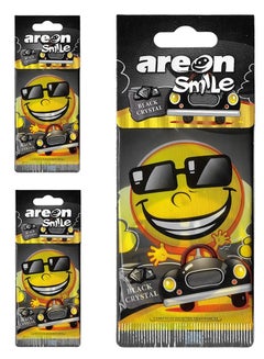 Buy Smile 3 Pcs Hanging Paper Card Air Freshener, Black Crystal in UAE