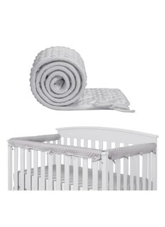 اشتري 3pcs Baby Rail Cover, Baby Bed Rails 128x18cm/68x18cm Safe Teething Guard, Bed Cot Bumpers for Cot Bed Baby Crib Rail Cover Protector Guard Padded Cot Rail Wrap for Side Front Rails (Grey) في السعودية