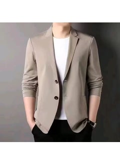 Buy 2024 Mens Casual Suit Slim Fit Business BlazerKhaki Khaki in Saudi Arabia