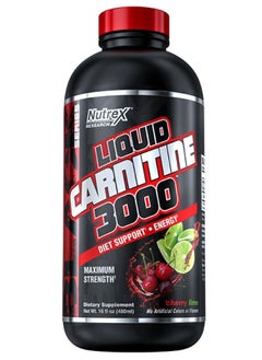 Buy Liquid Carnitine 3000 Diet Support Energy 480 Ml Cherry Lime in UAE