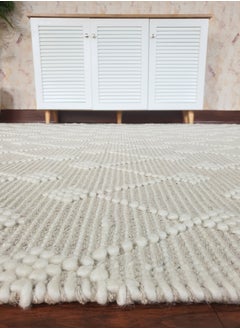 Buy Handmade woven rug area rug for bedroom livig room carpet Woven rug natural and white color rug srn-005 in UAE