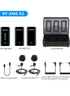 Buy Boya  BY-XM6-K2 2.4GHz Wireless Microphone System With Charging Case in Egypt