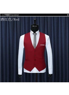 Buy Brand New Mens Suit Vest Slim Fit Sleeveless WaistcoatRed vest one-piece Red vest one-piece in UAE