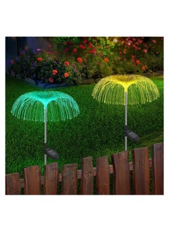 Buy Solar Garden Lights Diwali Diya String Lights 2 Pack, Waterproof Solar Jellyfish Lights 8 Lighting Modes Firework RGB Colors Changing in UAE