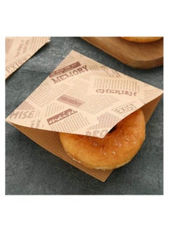 Buy Kraft Paper Packing Bags, 100PCS Letters Printed Pastry Donut Bread Wedding Decoration Food Greaseproof Sandwich Bags in UAE