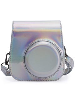 Buy PU Leather Camera Case Compatible For Fujifilm Instax Mini 11 Instant Camera with Adjustable Strap and Pocket (Magic Silver) in UAE
