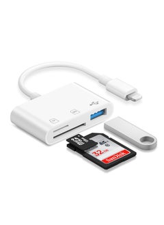 اشتري SD Card Reader for iPhone,Lightning to MicroSD/SD USB 3 Ports Memory Card Reader fo iPhone iPad/MacBook Pro/Air/Laptop/Galaxy USB SD Card Reader No App Required في الامارات