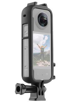 اشتري Cold Shoe PC Plastic Protective Frame with Adapter Mount & Screw for Insta360 X3 Anti-Scratch Camera Accessories في السعودية