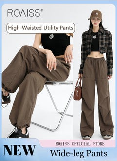 اشتري Women HighWaisted Utility Pants Casual Drawstring Jogger Leg Shaping Fashionable Slimming Flowy Wide Leg Versatile and Stylish في الامارات