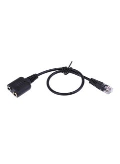 Buy 3.5mm Female To RJ9 Male Plug Headset Jack Phone Audio Adapter Cable Black in UAE