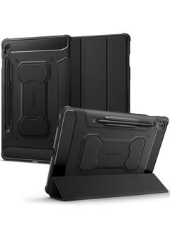 Buy Rugged Armor Pro for Samsung Galaxy Tab S9 FE Case Cover (2023) 10.9 inch with S Pen Holder - Black in UAE