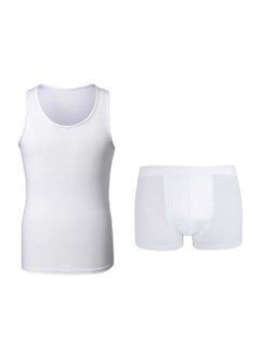 Buy Boxer Style Shirt + Underpants Set Size L - White in Saudi Arabia