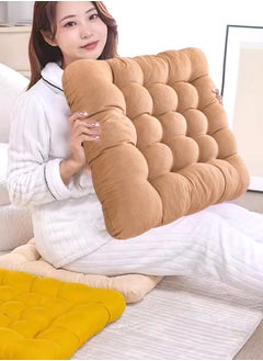 اشتري Square Floor Chair Seat Pads Pillows Meditation Pillow Solid Thicken Comfortable Tufted Seat Cushion Corduroy Tatami For Kids Reading Nook Comfortable Seat Cushion (Light Brown 40*40cm) في السعودية