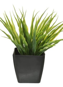 Buy Artificial Plant Green Leaves Medium Bowl with Vase for Home Office Decor Green Space - Black in Egypt