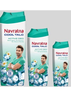 Buy Navratna Cool Talc Active Deo Powder18 gm pack of 3 in Egypt