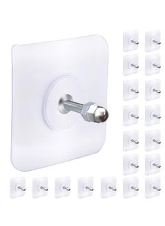 Buy Screw Nail  Free Sticker Hook for Wall, 2-in-1 Self-Adhesive Hooks  for Kitchen, Bathroom, (20 Pcs, White, 16mm) in UAE