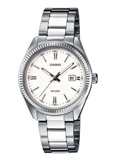 اشتري Casio Stainless Steel Men's Watch White Dial, Silver Band - MTP-1302PD-7A1VEF في الامارات