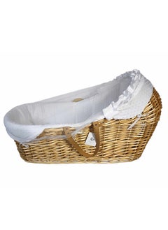 Buy White Wicker Moses Basket with mosquito net in Saudi Arabia