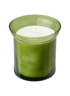 Buy Scented Candle In Glass Fresh Grass Light Green 50 Hr in Saudi Arabia