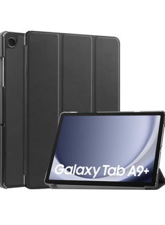 Buy Trifold Smart Cover Protective Slim Case for Samsung Galaxy Tab A9 Plus Black in UAE